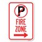 Signmission Fire Zone No Parking Symbol and Right Arrow Heavy-Gauge Alum. Sign, 12" x 18", A-1218-23973 A-1218-23973 - alternate 1